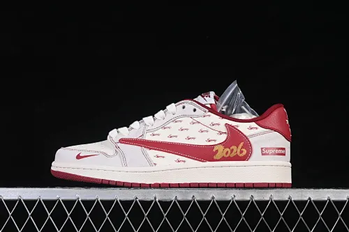 All categories Air Jordan Jordan series basketball shoes Air Jordan 1 Low high-end customized low-top sneakers Air Jordan 1 Low AJ1 Joe 1 Year of the Horse limited edition high-end customized low-top retro basketball shoes JP2026-116